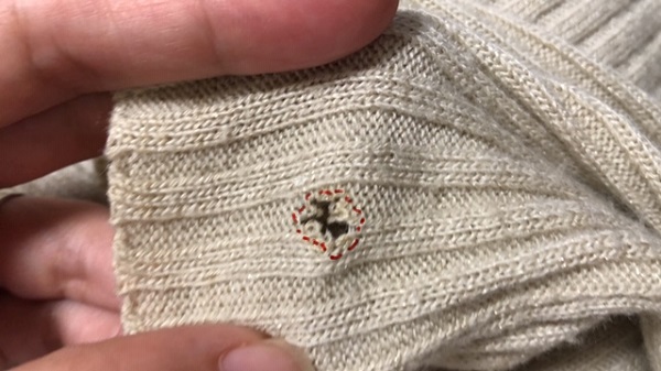 ニット　穴　縫い方　補修
